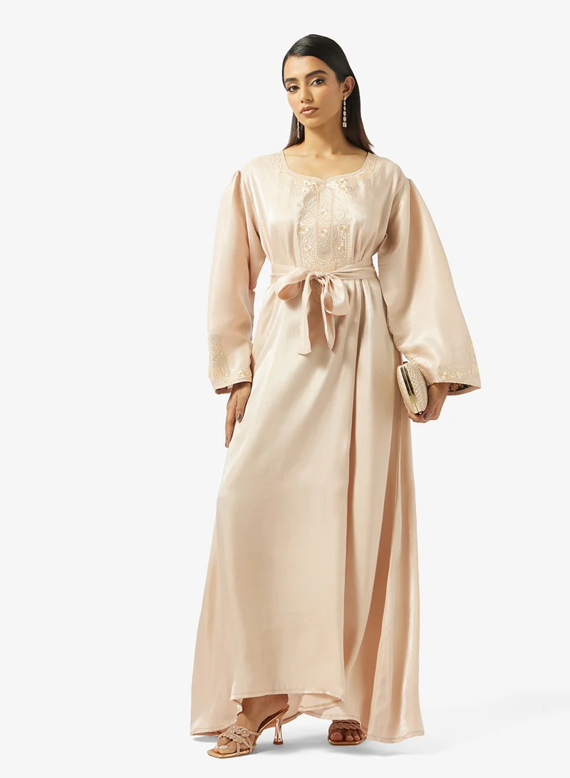 hayas closet  Embroidered Belted Jalabiya for Women | Best Price UAE